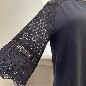 LOFT Lace Sleeve Top in Periwinkle